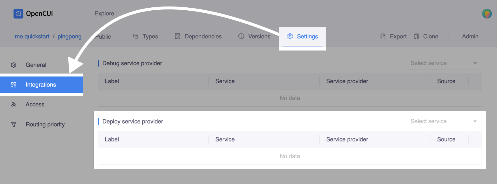 service provider section